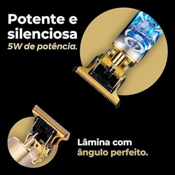 Máquina de Barbear e Cortar Cabelo Profissional Recarregável