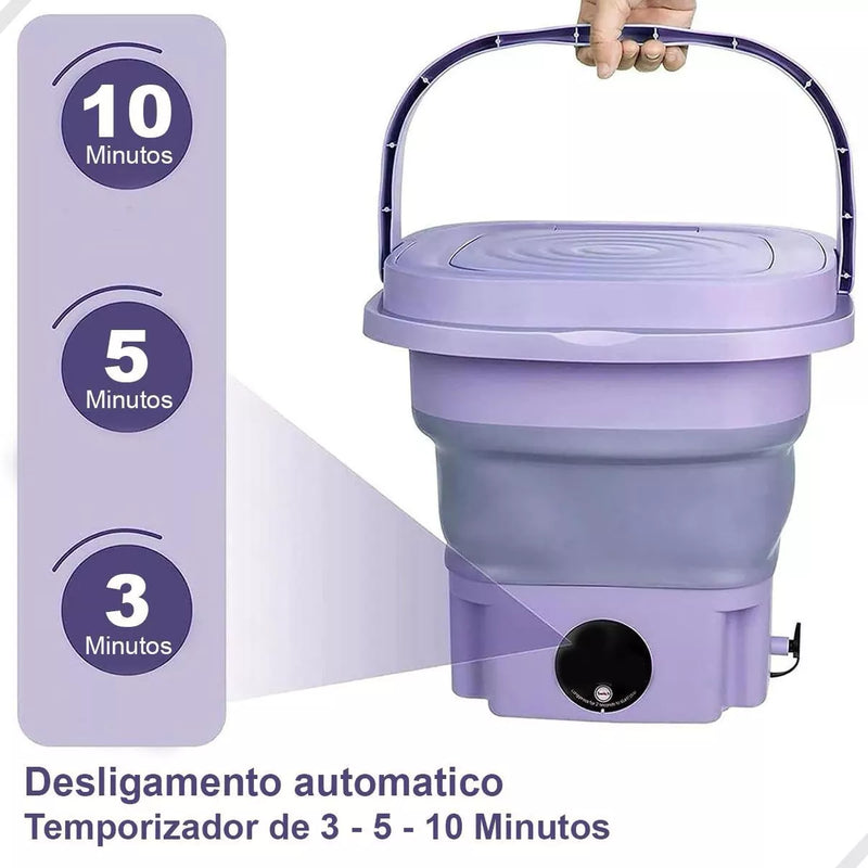 Mini Máquina de Lavar Roupa Portátil 6,5L