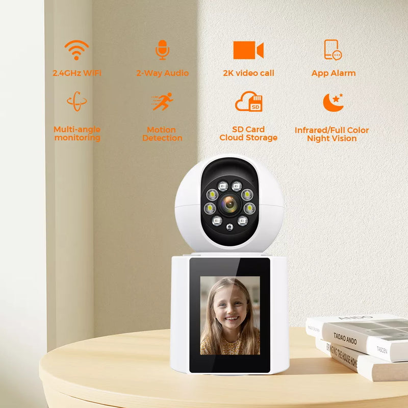 Câmera Wi-Fi 4MP Monitor Idosos e Crianças Com Vídeo Chamada Baba Eletrônica