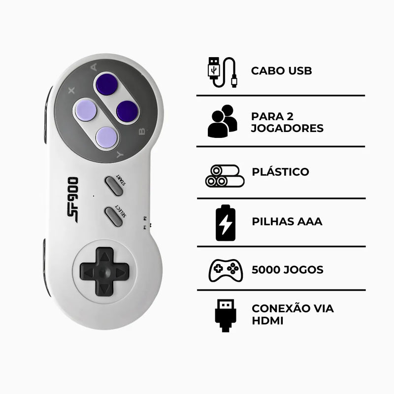 Mini Console Retrô Game Stick Clássico 4700 jogos 2 Controles  HD SF900