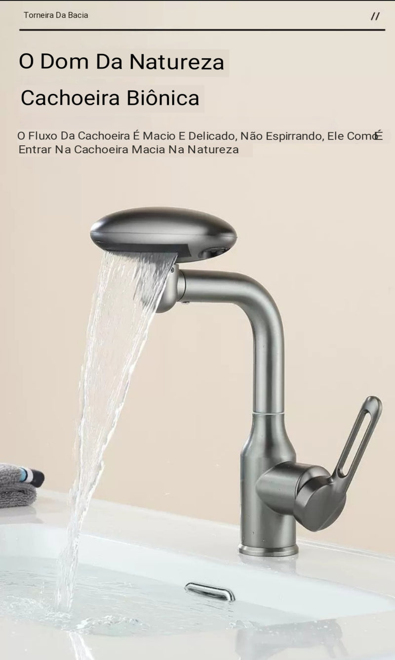 Torneira Giratória Mixer Para Lavatório 360° Faucet Multifunções 4 Modos Stream Spray