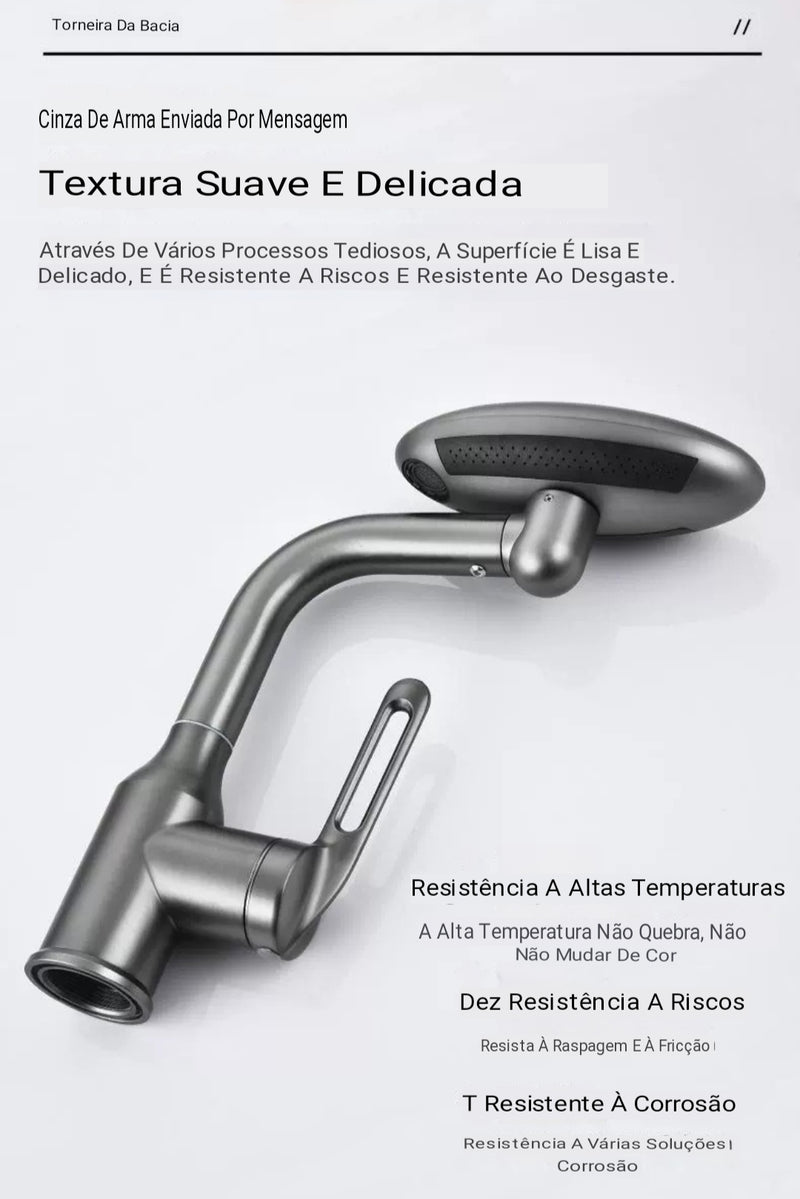 Torneira Giratória Mixer Para Lavatório 360° Faucet Multifunções 4 Modos Stream Spray