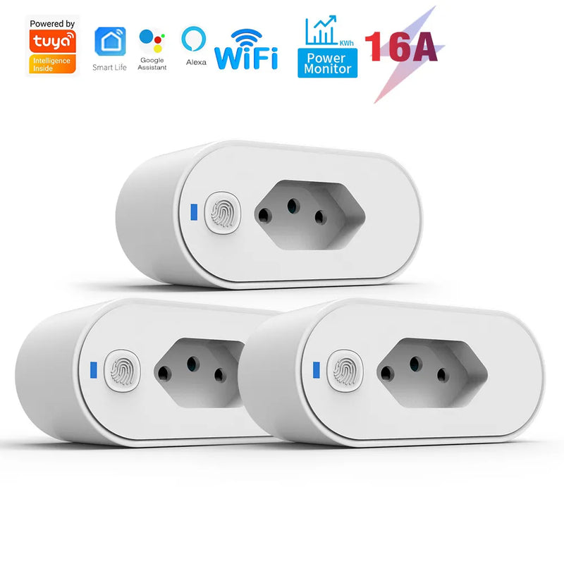 Tomada Inteligente de Automação Residencial WiFi Plug Smart Life Google Home-Alexa