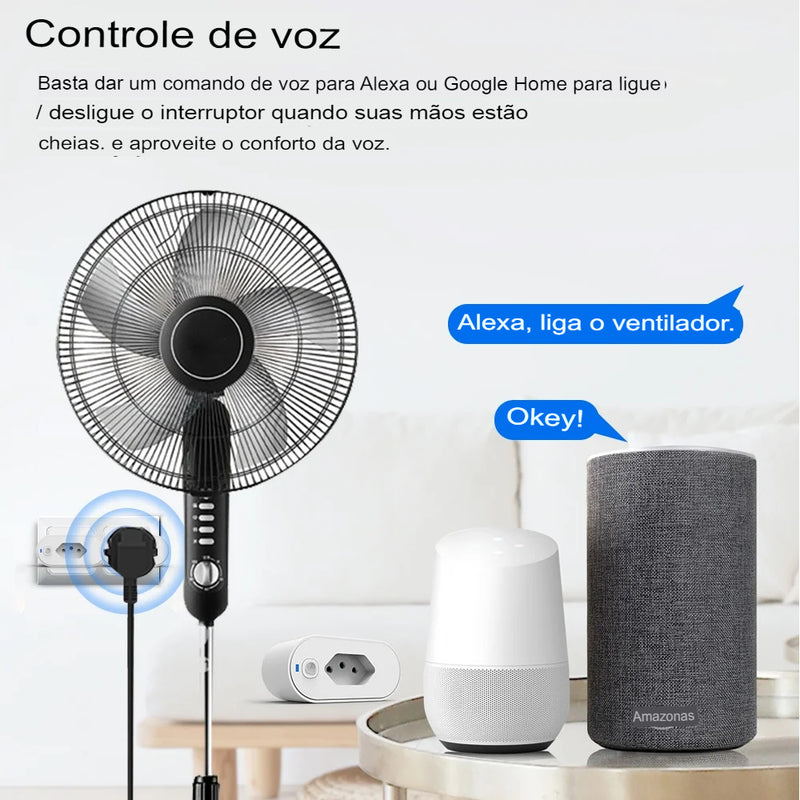 Tomada Inteligente de Automação Residencial WiFi Plug Smart Life Google Home-Alexa