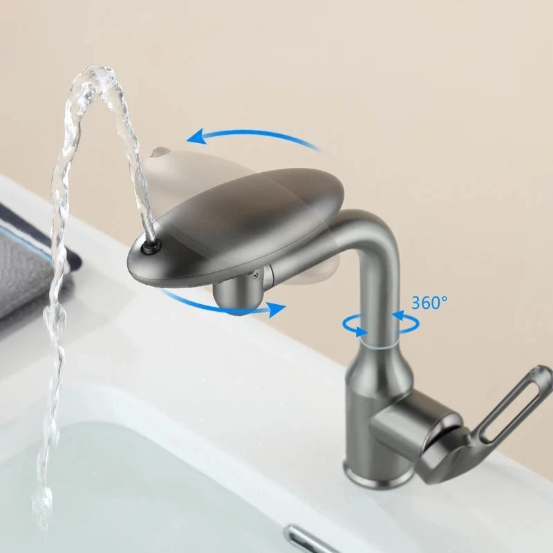 Torneira Giratória Mixer Para Lavatório 360° Faucet Multifunções 4 Modos Stream Spray