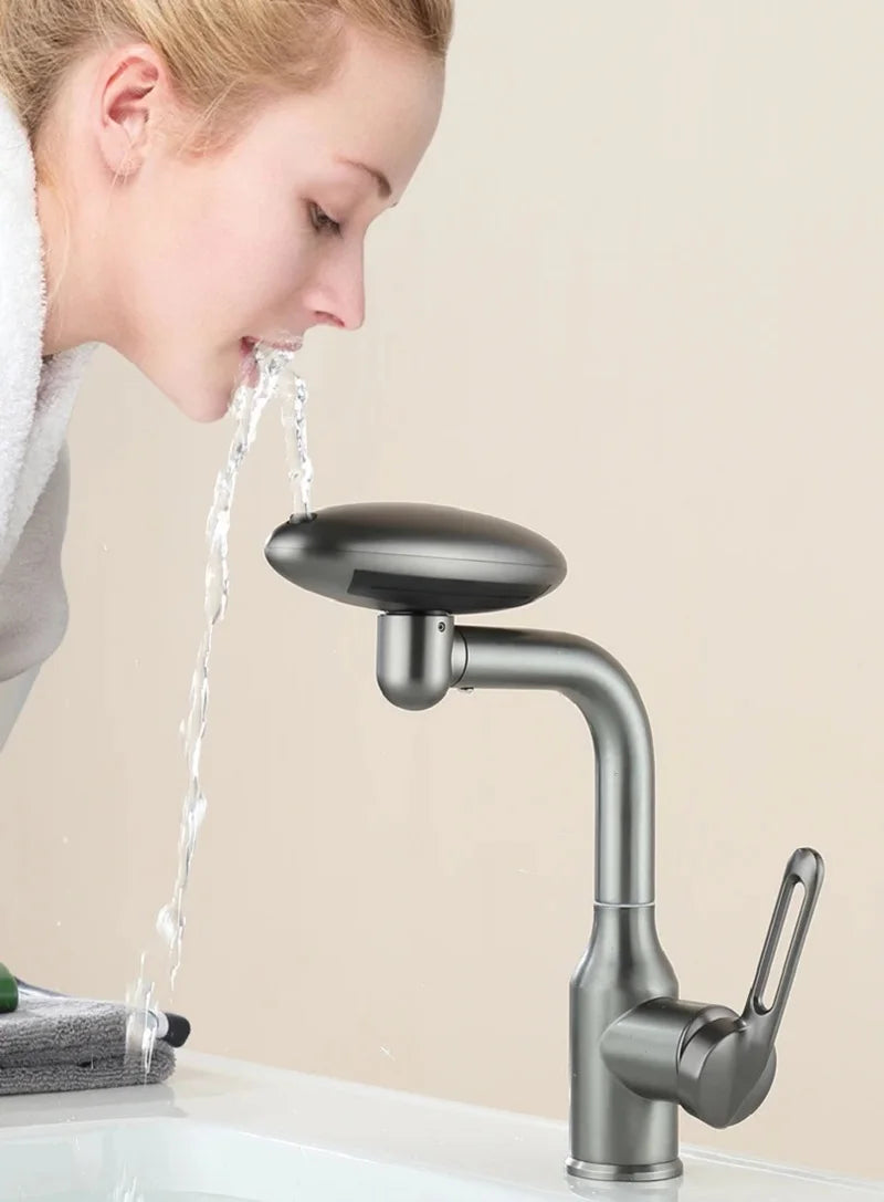 Torneira Giratória Mixer Para Lavatório 360° Faucet Multifunções 4 Modos Stream Spray