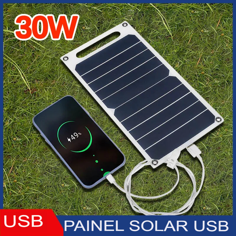 Painel Solar de Carregamento de Celular 30w USB Prova D'água