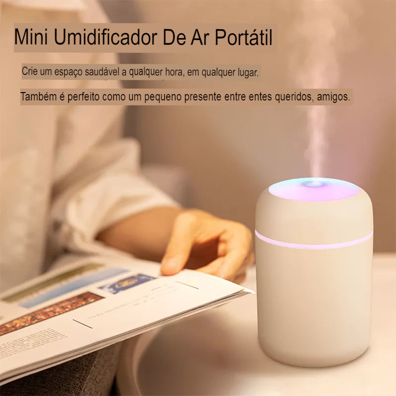 Umidificador De Ar Portátil H2O para Casa e Carro Com Difusor de Aromas