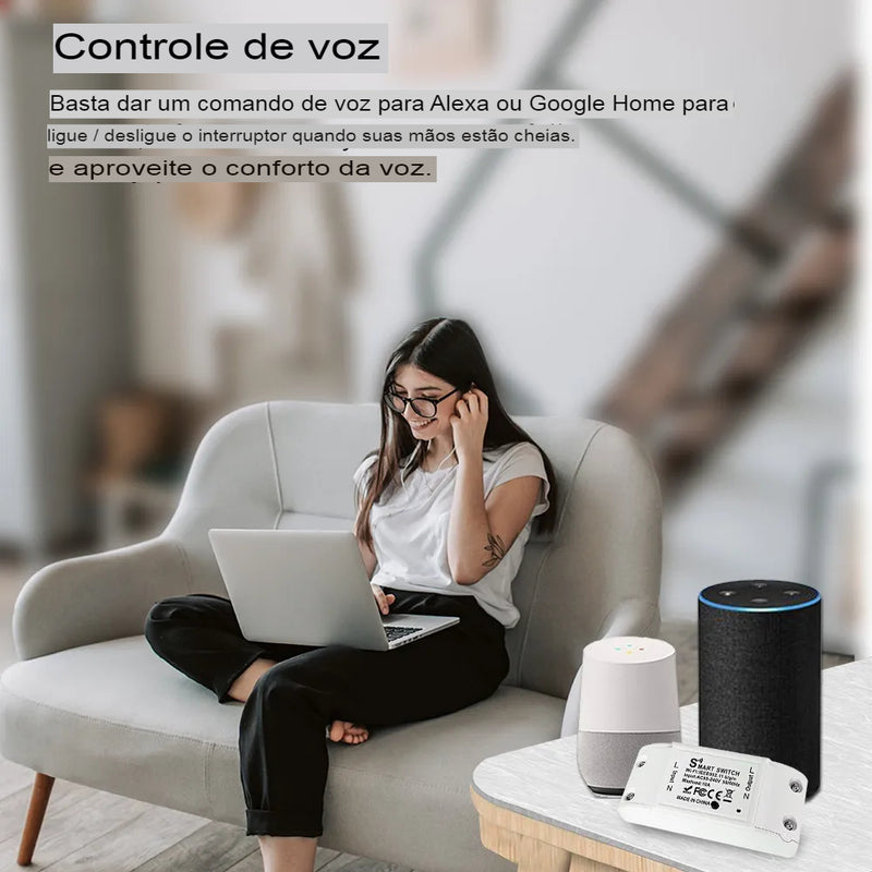 Tomada Inteligente de Automação Residencial WiFi Plug Smart Life Google Home-Alexa