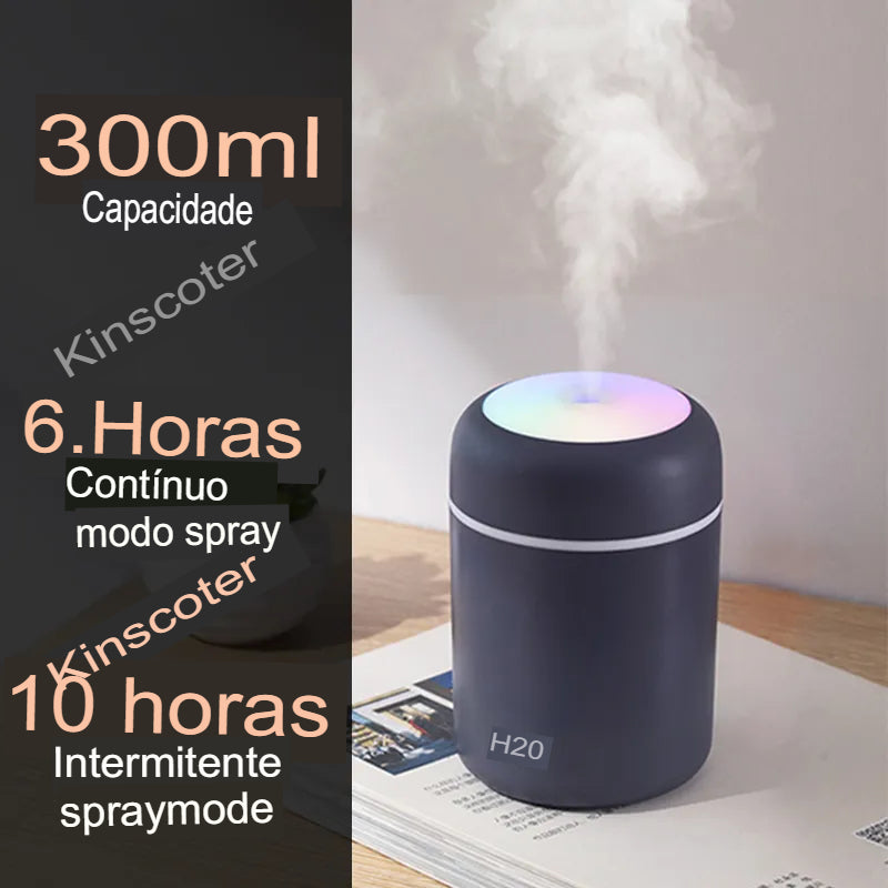 Umidificador De Ar Portátil H2O para Casa e Carro Com Difusor de Aromas