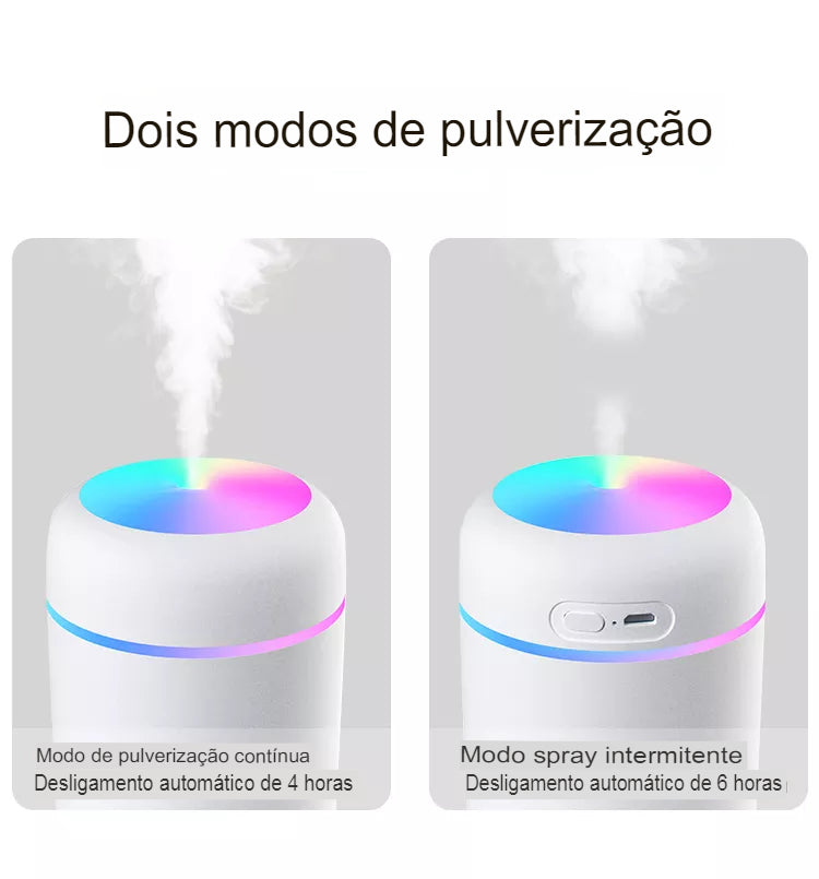 Umidificador De Ar Portátil H2O para Casa e Carro Com Difusor de Aromas